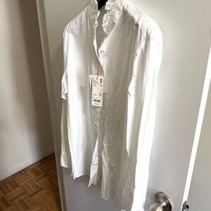 Uniqlo Ines de la Fressange Cotton frill necked blouse